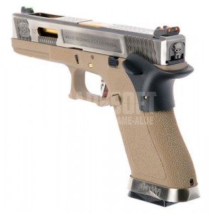 WE Модель пистолета Glock 17, G-Force металл слайд, черная рамка, черный слайд, хромированый ствол WE-G001WET-5